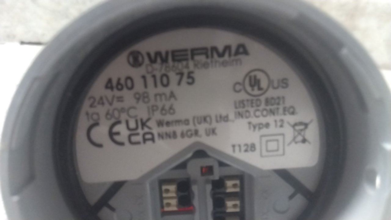 Werma Evosignal 46011075 2 Pk 24VAC/DC Red LED Beacon Light Combination