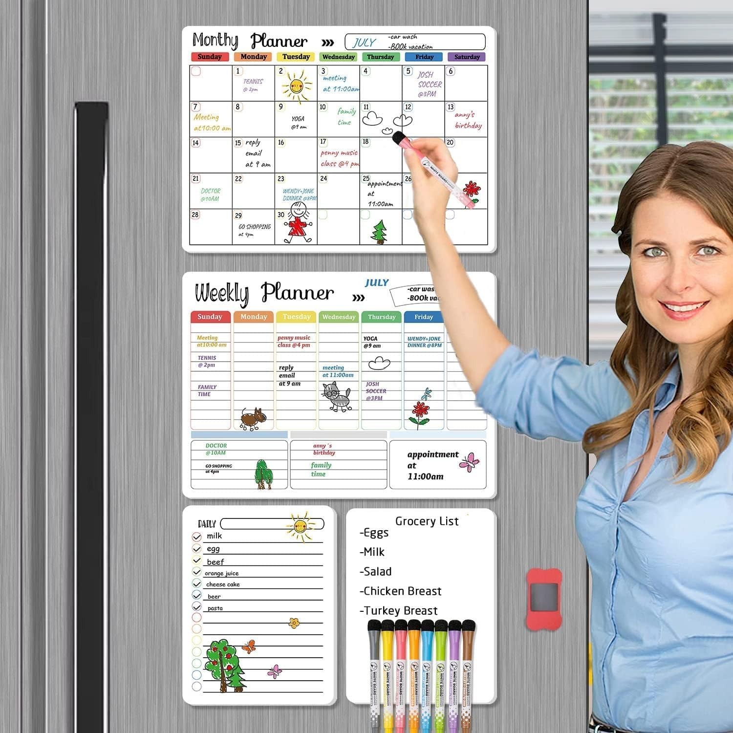 Monthly Weekly Planner Whiteboard Bundle