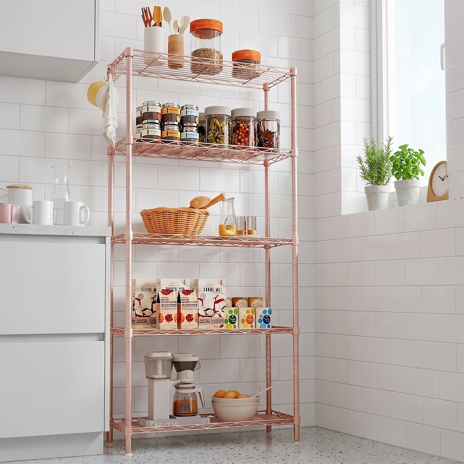 54x29x150cm 5-Layer Iron Adjustable Display Retail Rack Adjustable Shelf