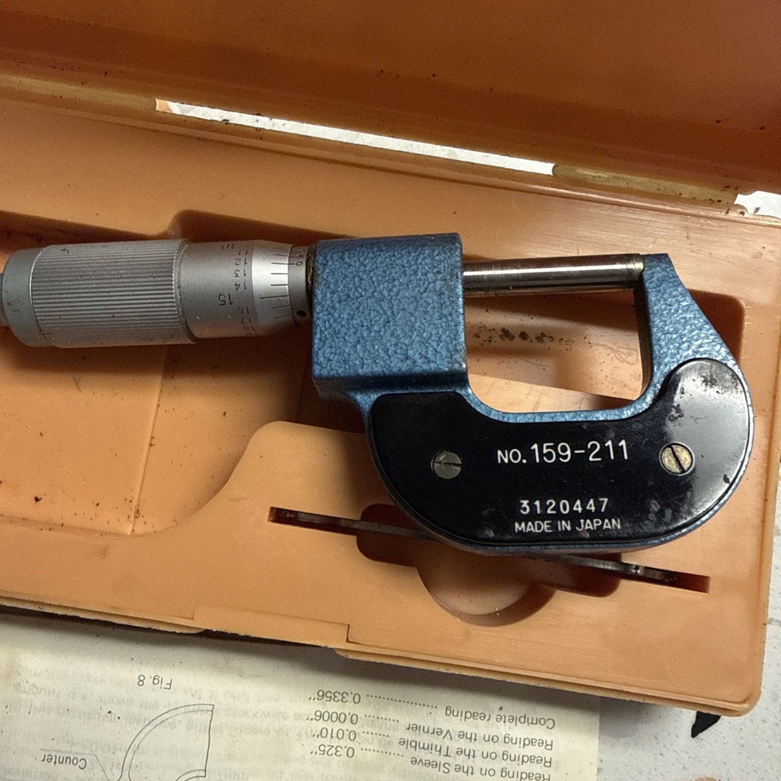 Mitutoyo Combimike No. 159-211 0-1” Digital Counter Micrometer .0001” w/ Case