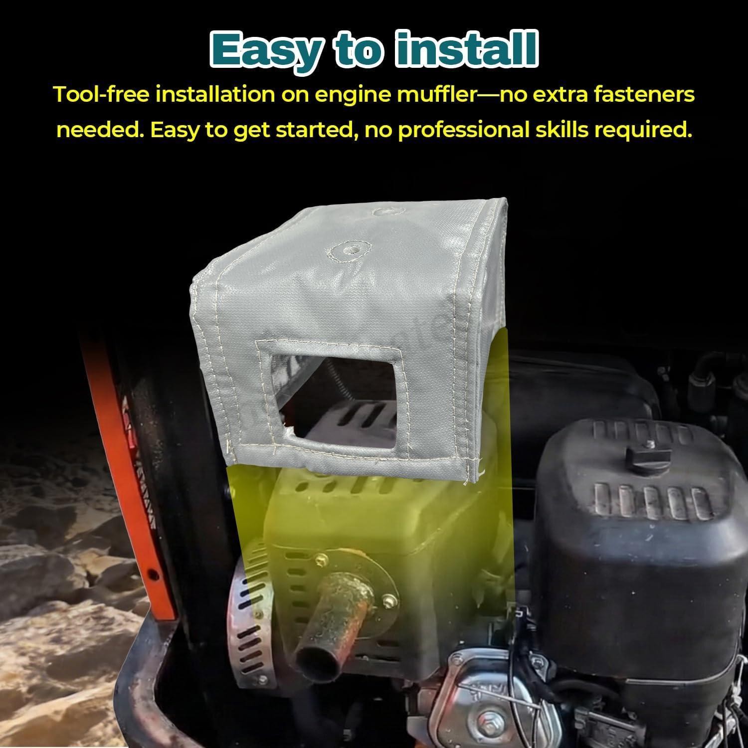 Universal Exhaust Muffler Blanket Heat Shield Wrap For Mini Excavator Engine US