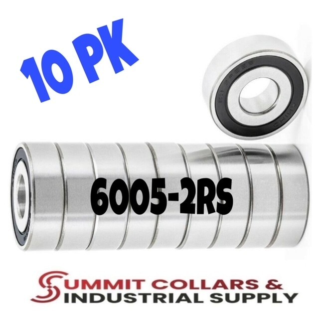 6005-2RS C3 EMQ Premium Rubber Sealed Ball Bearing, 25x47x12, 6005rs (10 QTY)