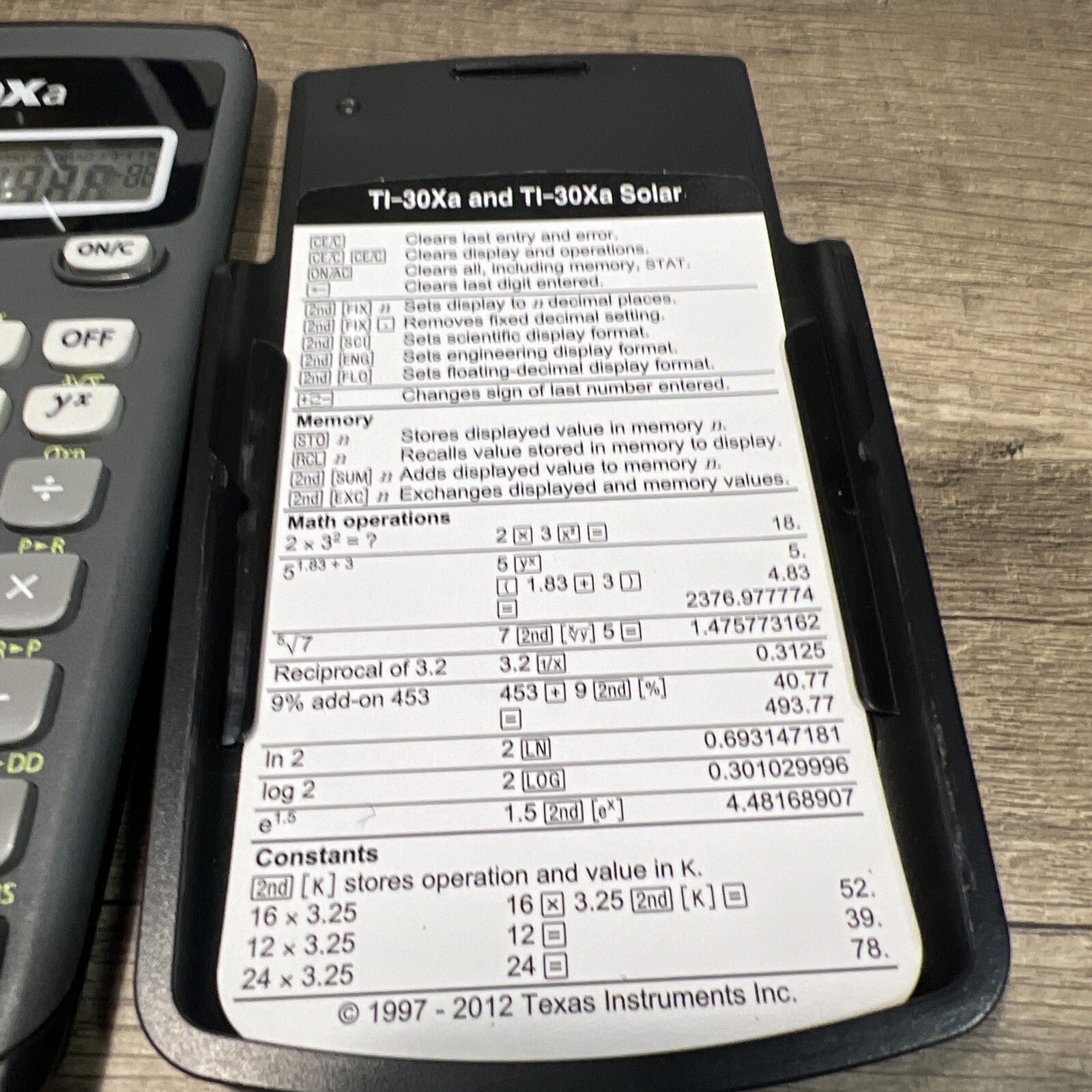 Texas Instruments TI-30XA Scientific Calculator Handheld Financial Tested