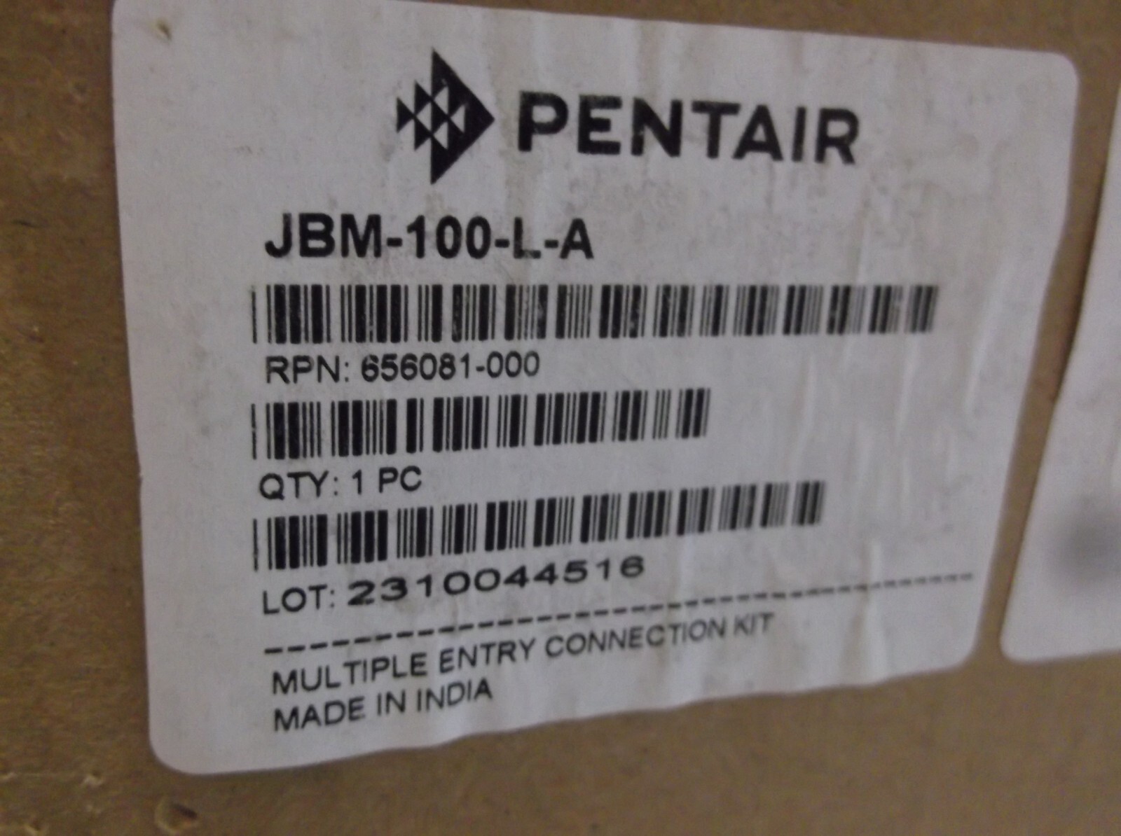 NIB PENTAIR JBM-100-L-A LIGHTED MULTIPLE ENTRY POWER TEE CONNECTION KIT (405)