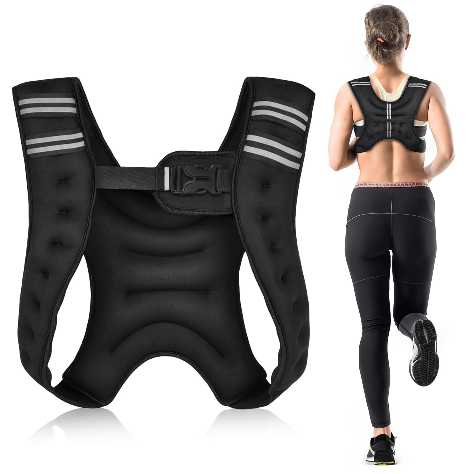Weighted Vest, 6.5lb/3KG Weight Vest with Reflective Stripe, Body Weight Vest…