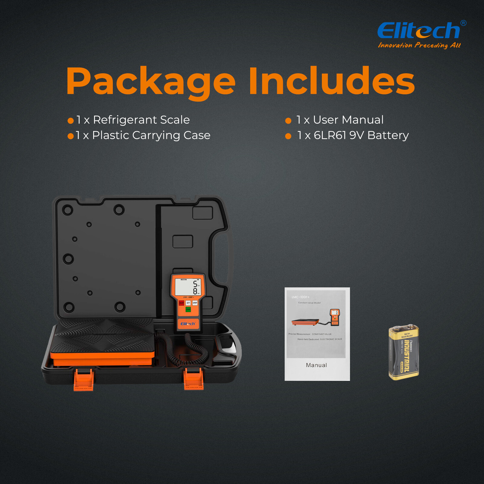 Elitech Digital Refrigerant Charging Weight Scale HVAC Scale 110Lbs LMC-100F+