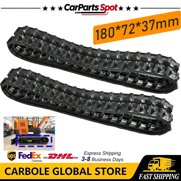 2PC 180x72x37mm Rubber Tracks Fits For AGT Excavator Models H12 H12S DM12-C H15