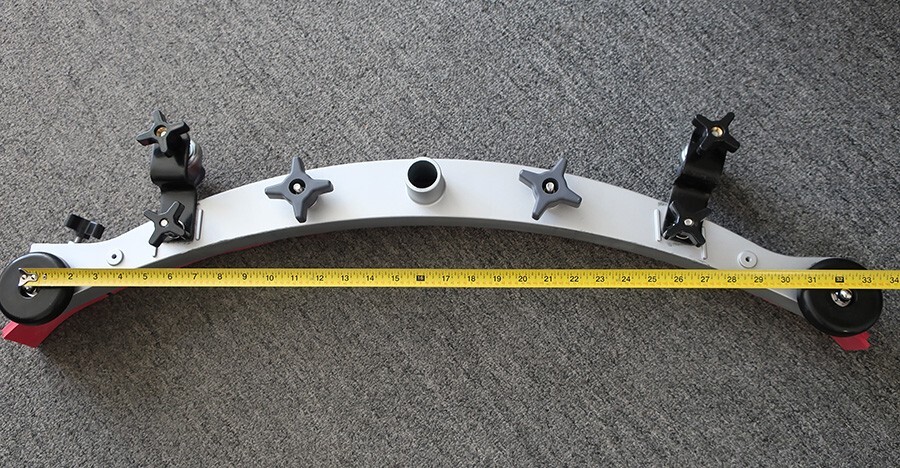 SQUEEGEE ASSEMBLY, UNKNOWN BRAND, 32″ WHEEL-TO-WHEEL, 10.25″ MOUNTING SCREWS