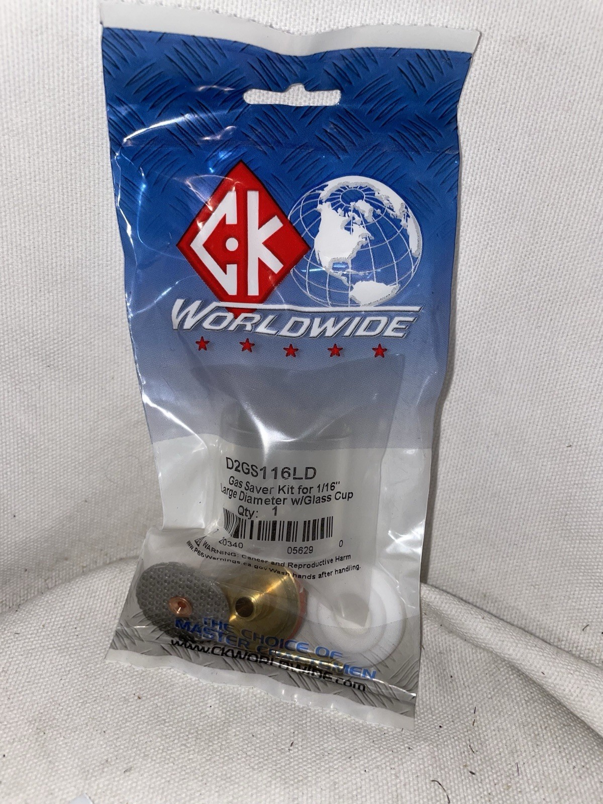 CK Worldwide D2GS116LD Gas Saver Kit For 1/16” Large Diameter W/Glass Cup
