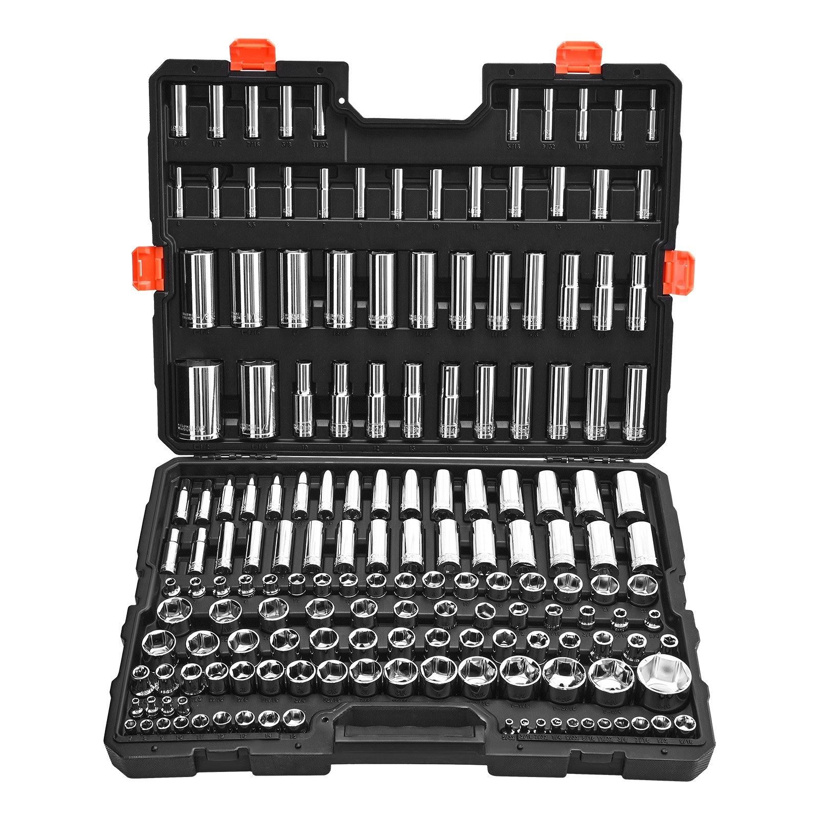 VEVOR Socket Set Socket Tool Set 163 Pieces 3/8 & 1/4 & 1/2 in Drive Auto Repair
