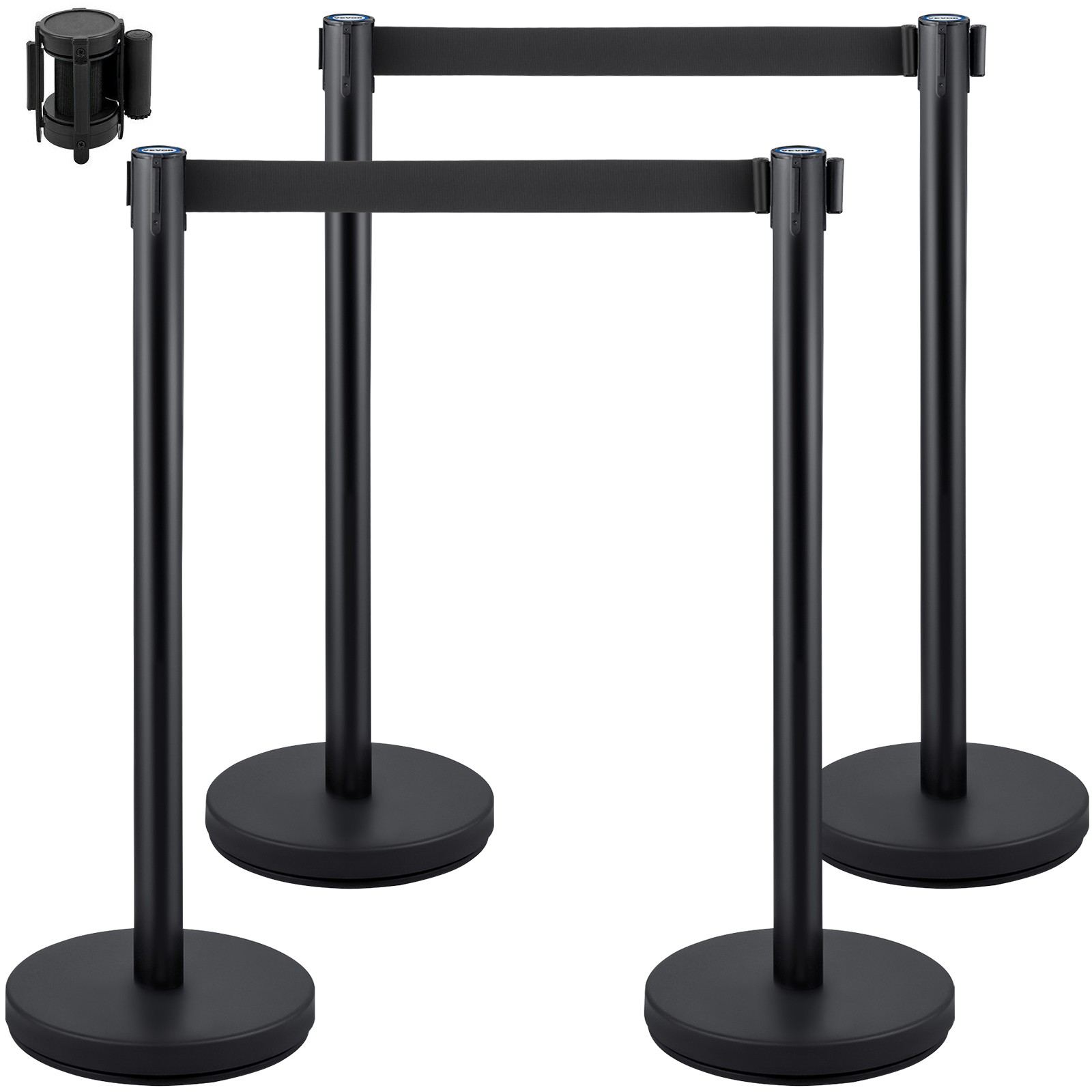 Uimoso 4 Pieces Crowd Control Stanchion Posts Set 6.6 ft/2 m Retractable Belts