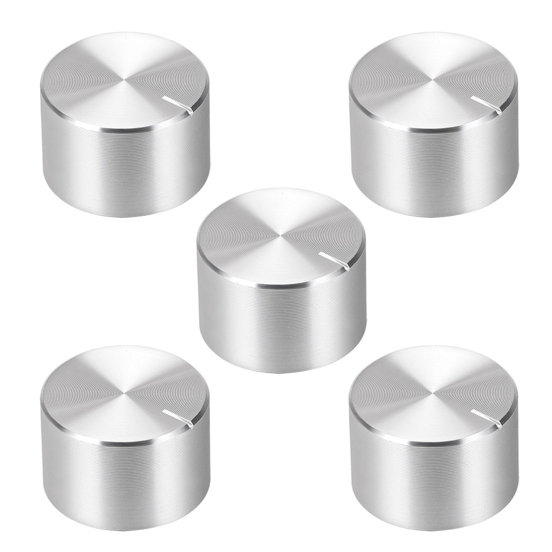 5pcs Potentiometer Knob Silver Tone Smooth Surface 20mmx13mm Volume Control Knob