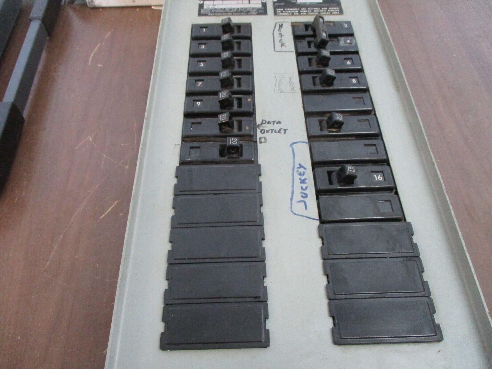 Westinghouse Type NQP Panelboard Interior MP-10045 100A 120/208V 3Ph 4W Used