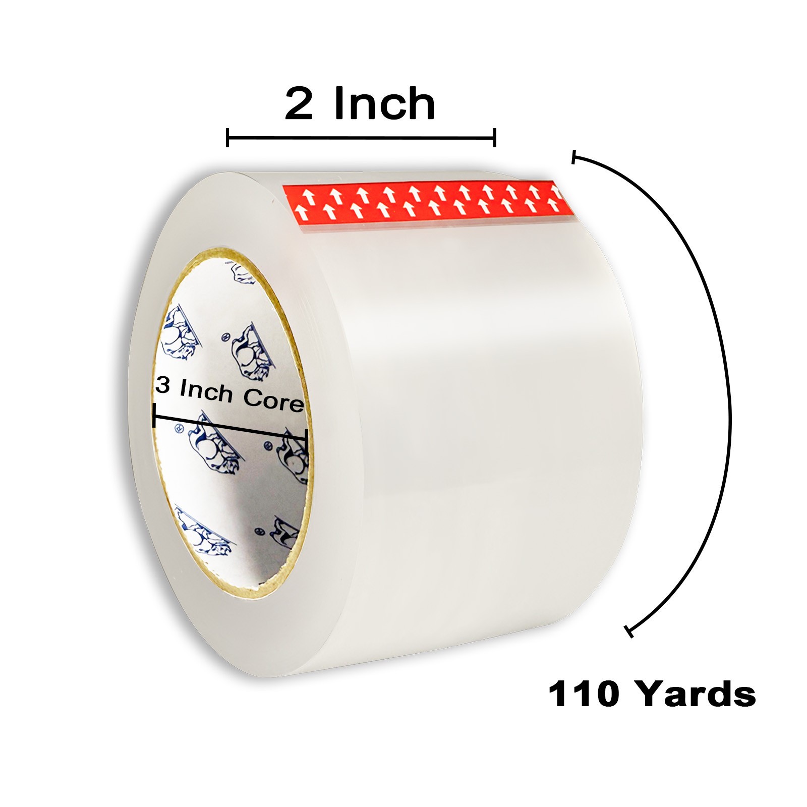 BPEWO Packaging 2″/3″ x 110 yds Clear/Tan Carton Box Sealing Tape (24 Rolls)