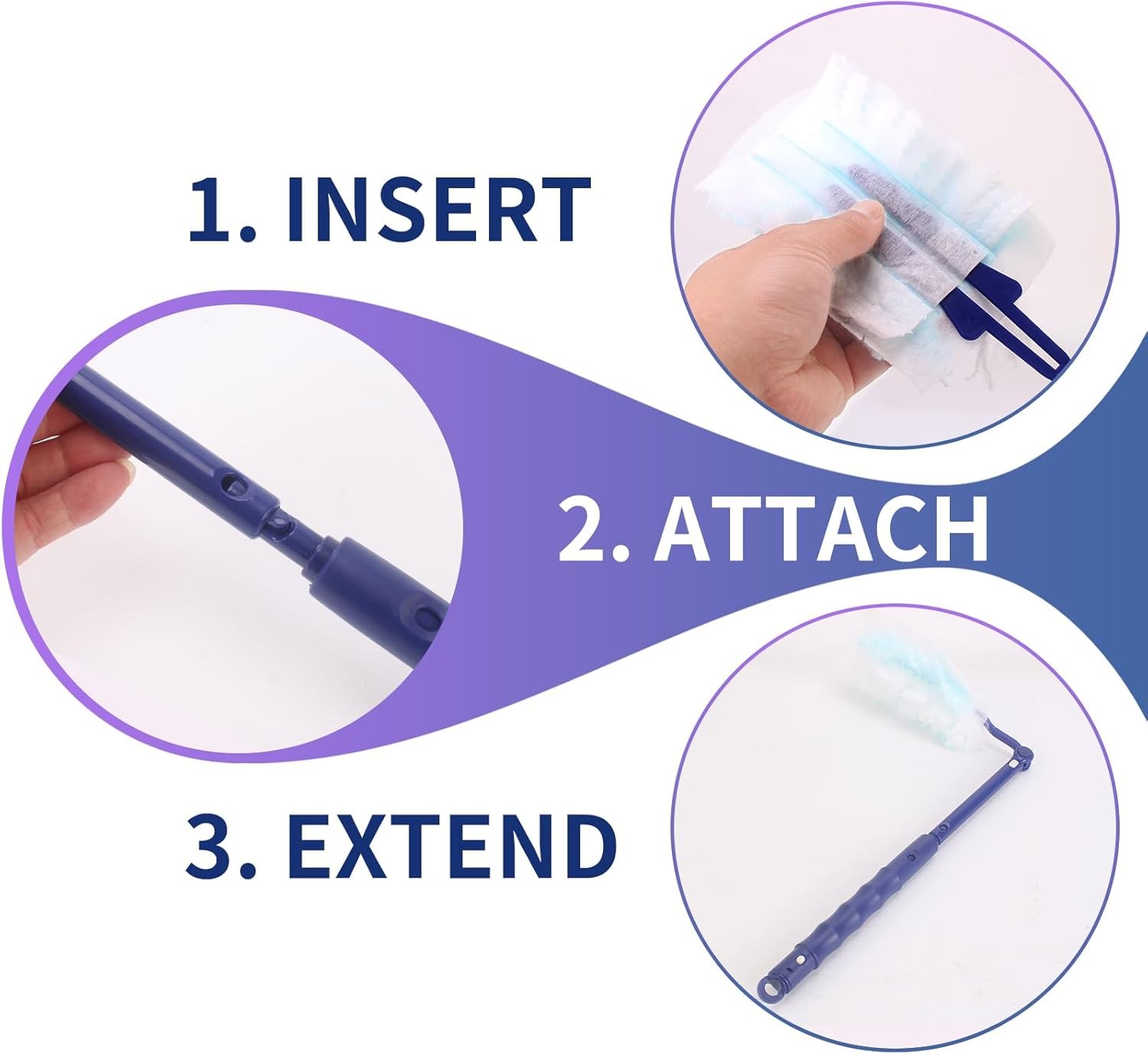 Replacement Duster Handles Compatible with Duster Refill, Extended Handle, Adjus
