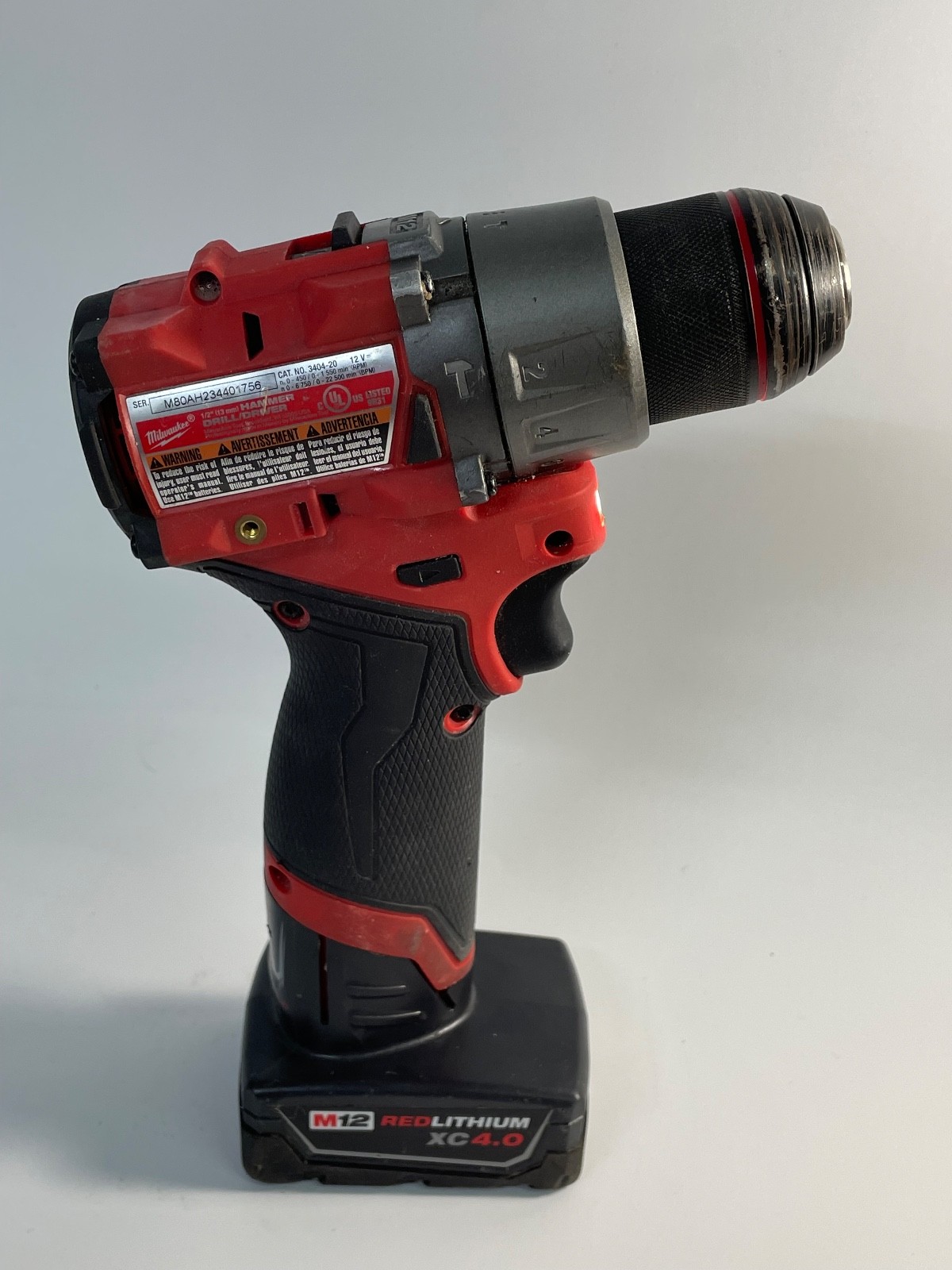 Milwaukee Fuel M12 (3404-20) – 12V 1/2″ Hammer Drill Driver w/ XC 4.0 Battery