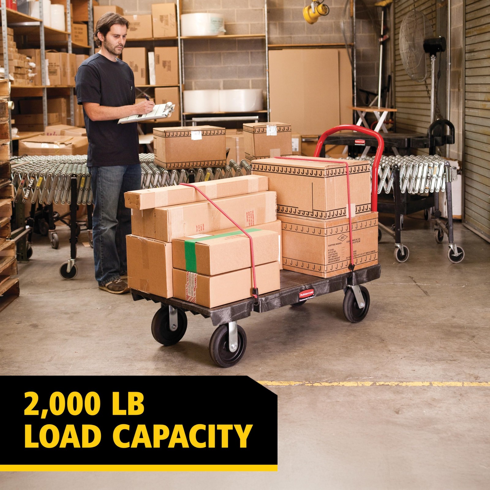 Rubbermaid Commercial Products Heavy-Duty Platform Truck, 2,000 Pound Capacity