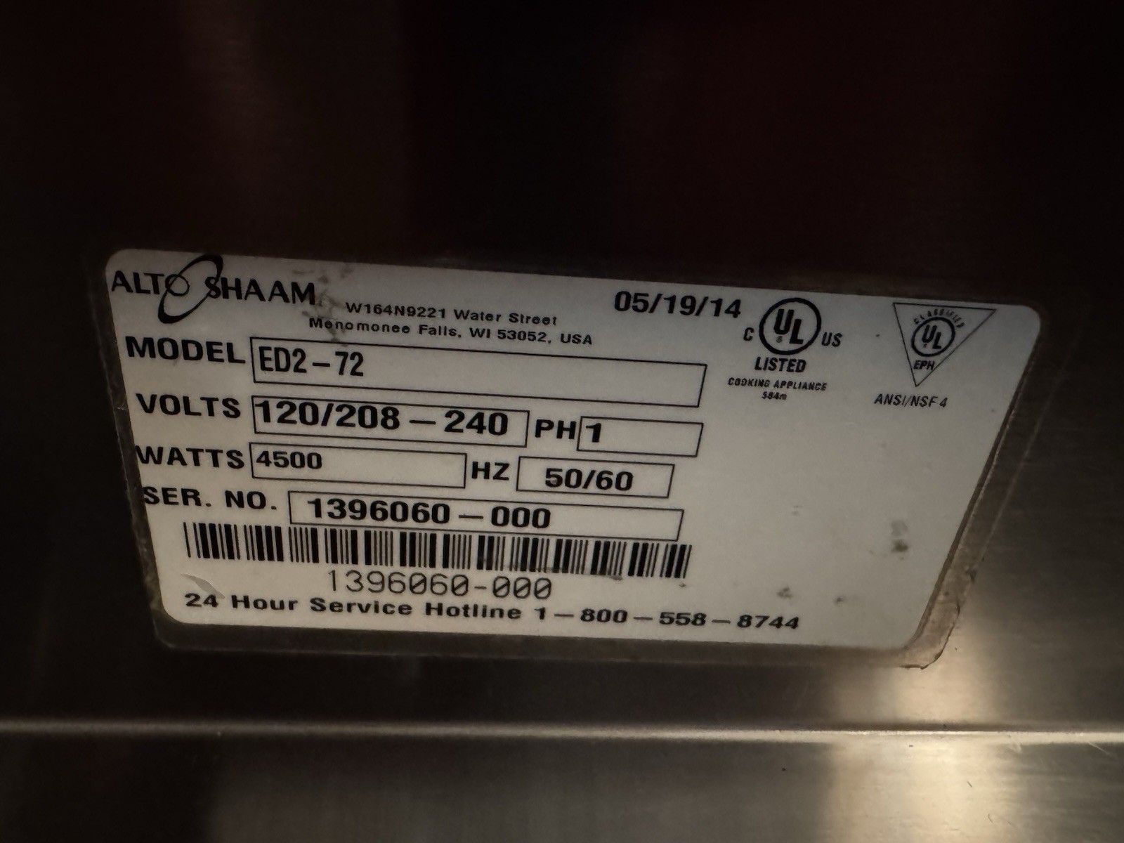 Alto-Shaam ED2-72 72″ Full Service Countertop Heated Display Case – 240v