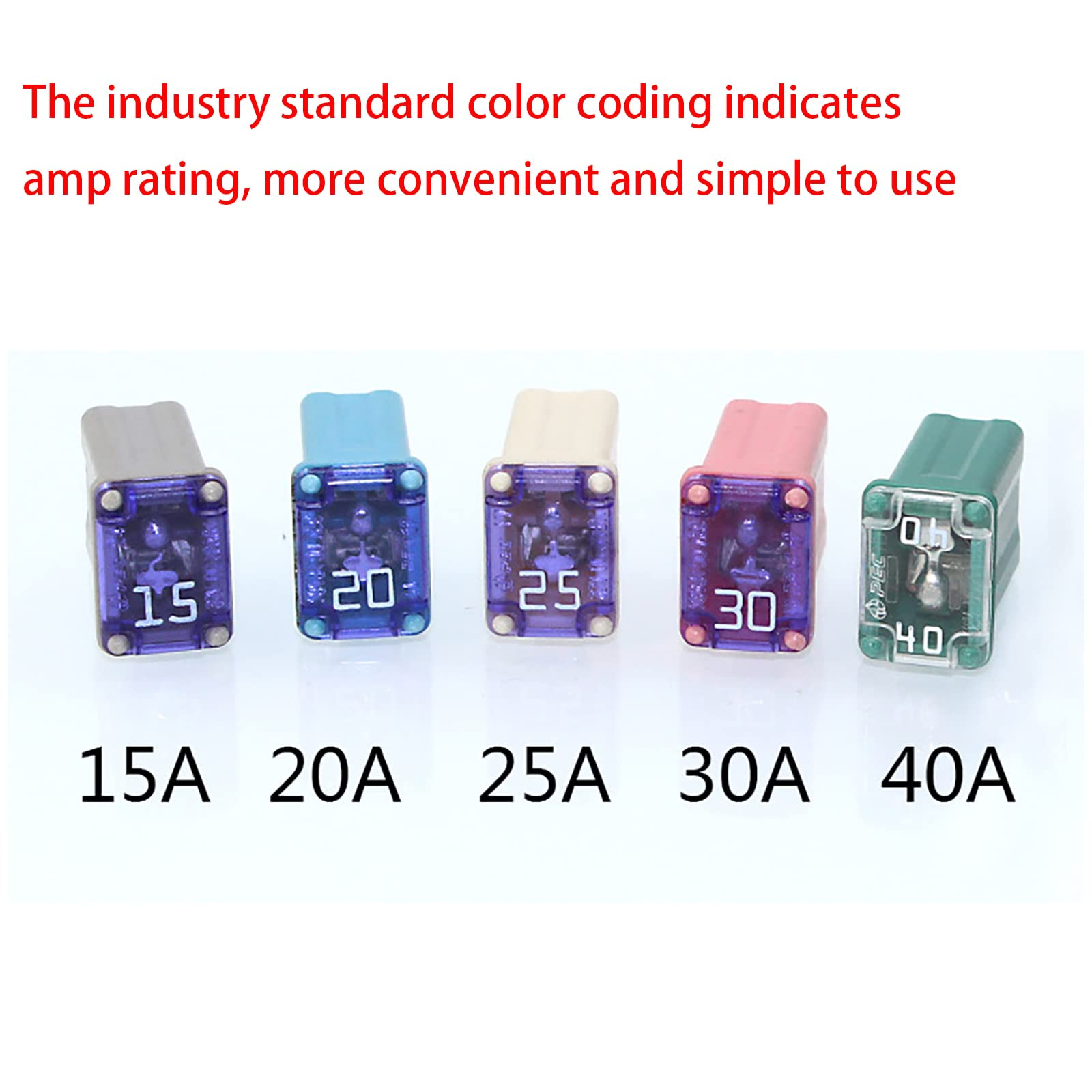 25 Pack Micro Cartridge Fuses FMM Fuses Kit 15-40Amp MCASE Type for Cars, SUVs