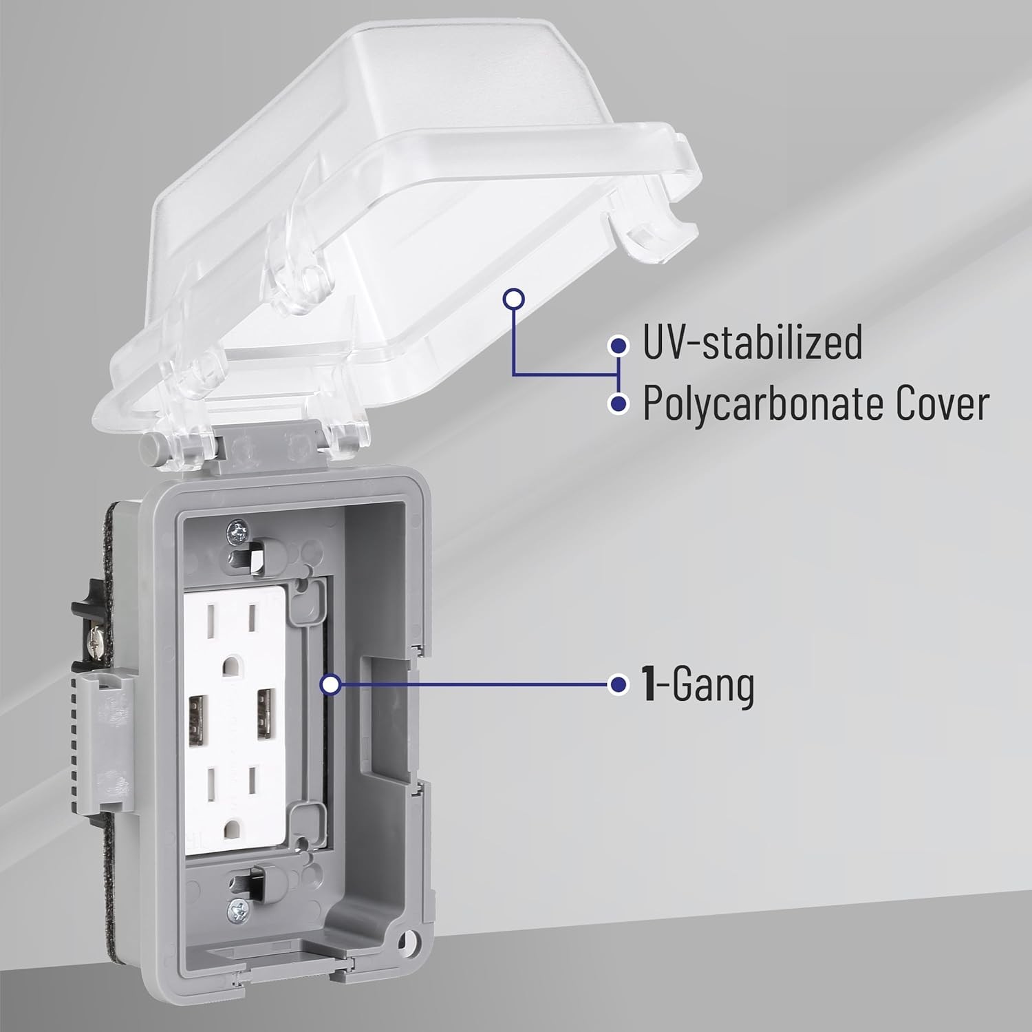 Weatherproof Electrical Outlet Cover, 1-Gang, Outdoor Plug Cover