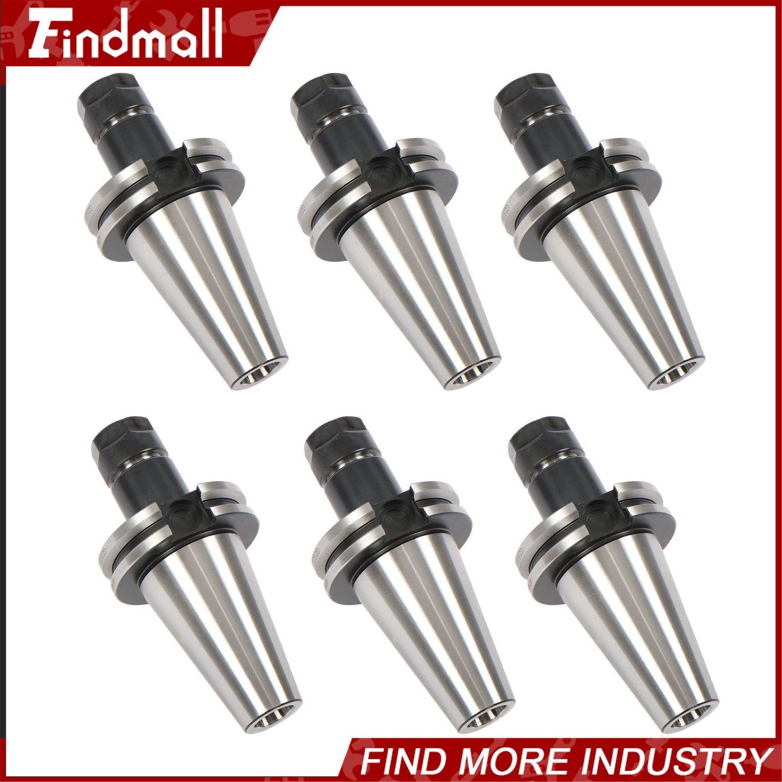 Findmall 6 Pcs CAT40 ER16 Collet Chuck Set 2.76″ G2.5 25000 RPM
