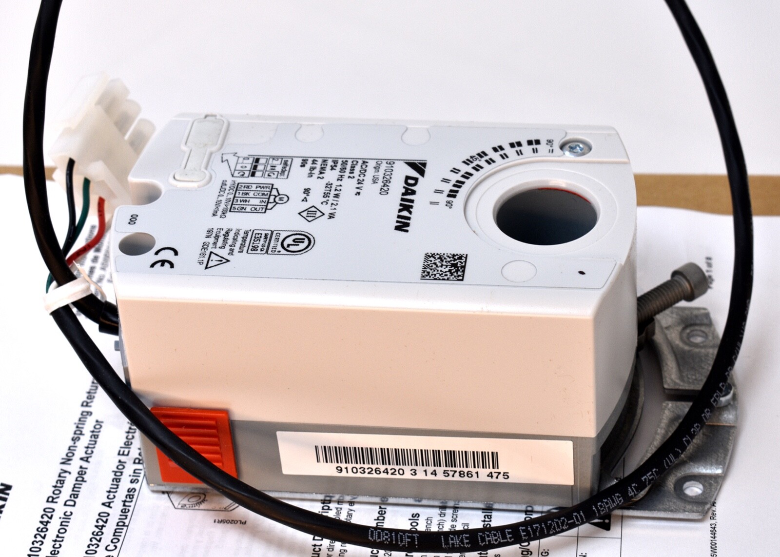 Daikin 910326420 Rotary Damper Electronic Actuator, 24V, NSR, 44 in lbs New