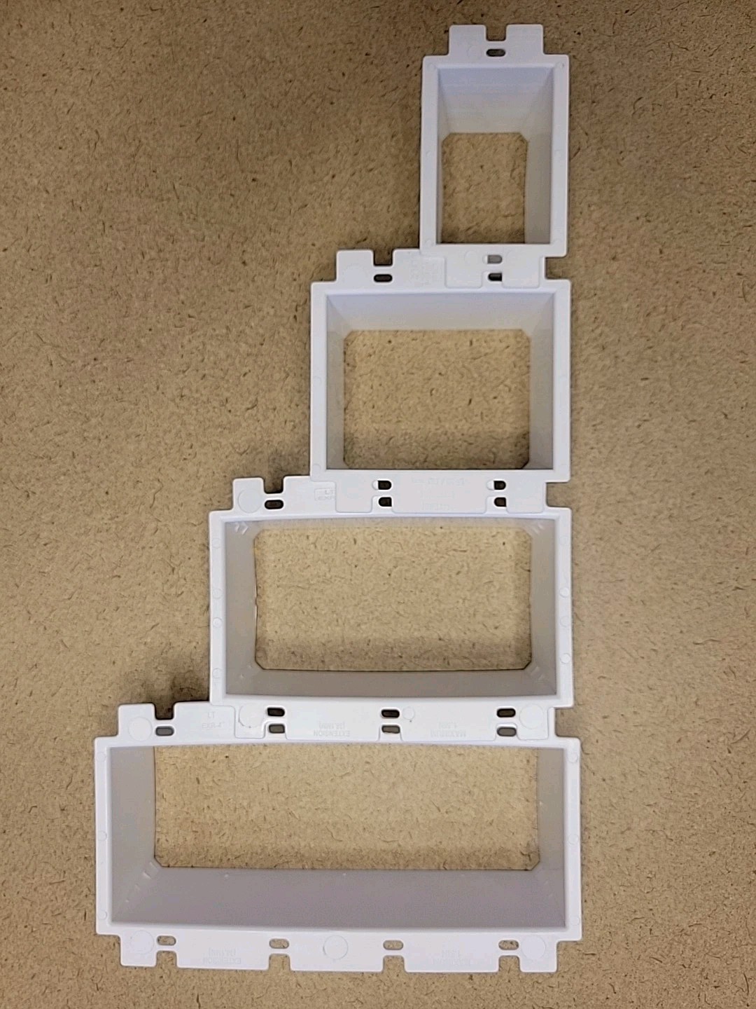 Box extenders, 1, 2, 3 & 4 Gang Like Arlington BE1, BE2, BE3, BE4 up to 1 1/2″