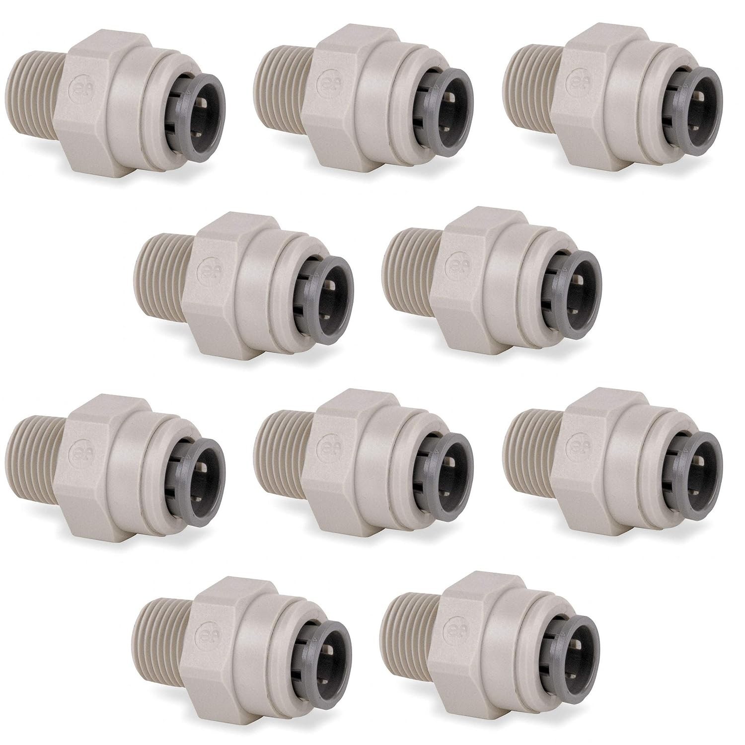 John Guest® PI011223S Straight Male Adapter, 3/8 » x 3/8″ NPFT sealed bag of 10