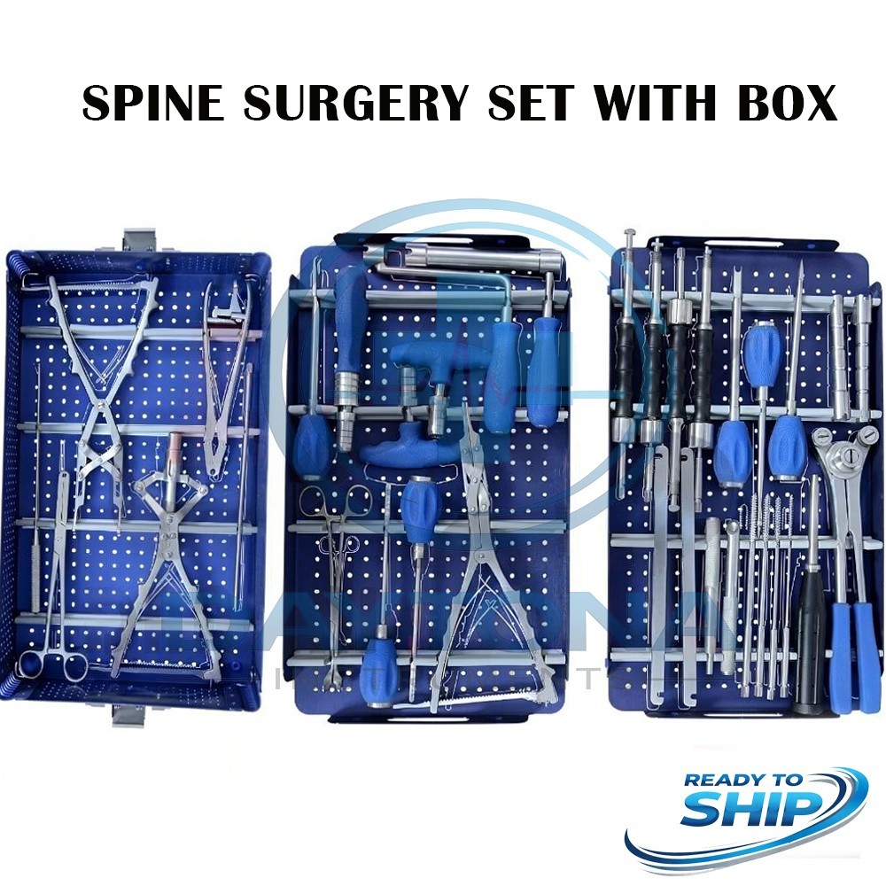 SPINE SURGERY INSTRUMENTS SET WITH ALUMINIUM BOX