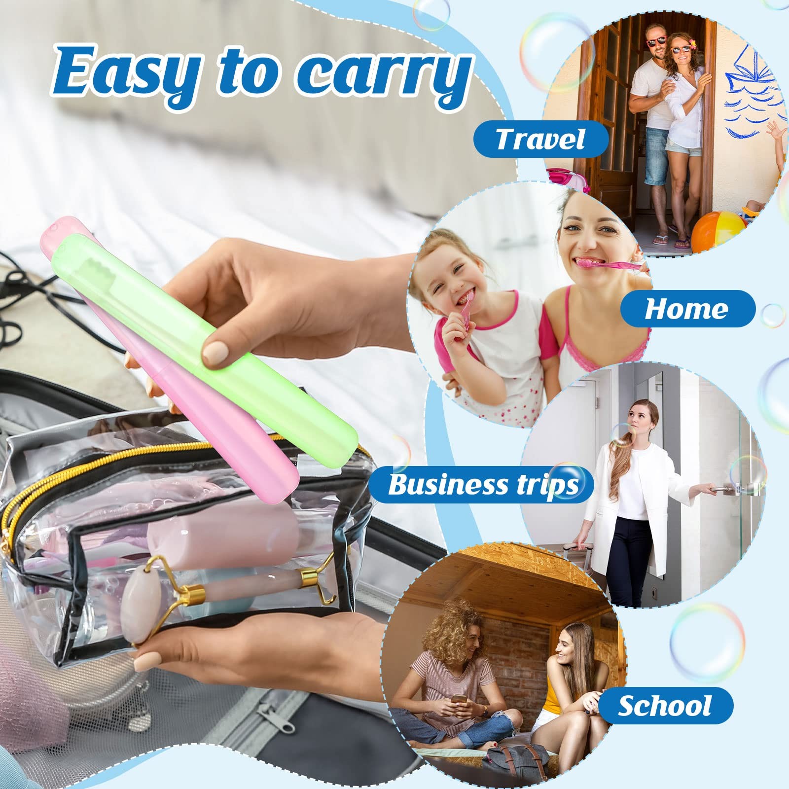 120 Pcs Travel Toothbrush Holder Bulk Multiple Portable Toothbrush Case Stora…