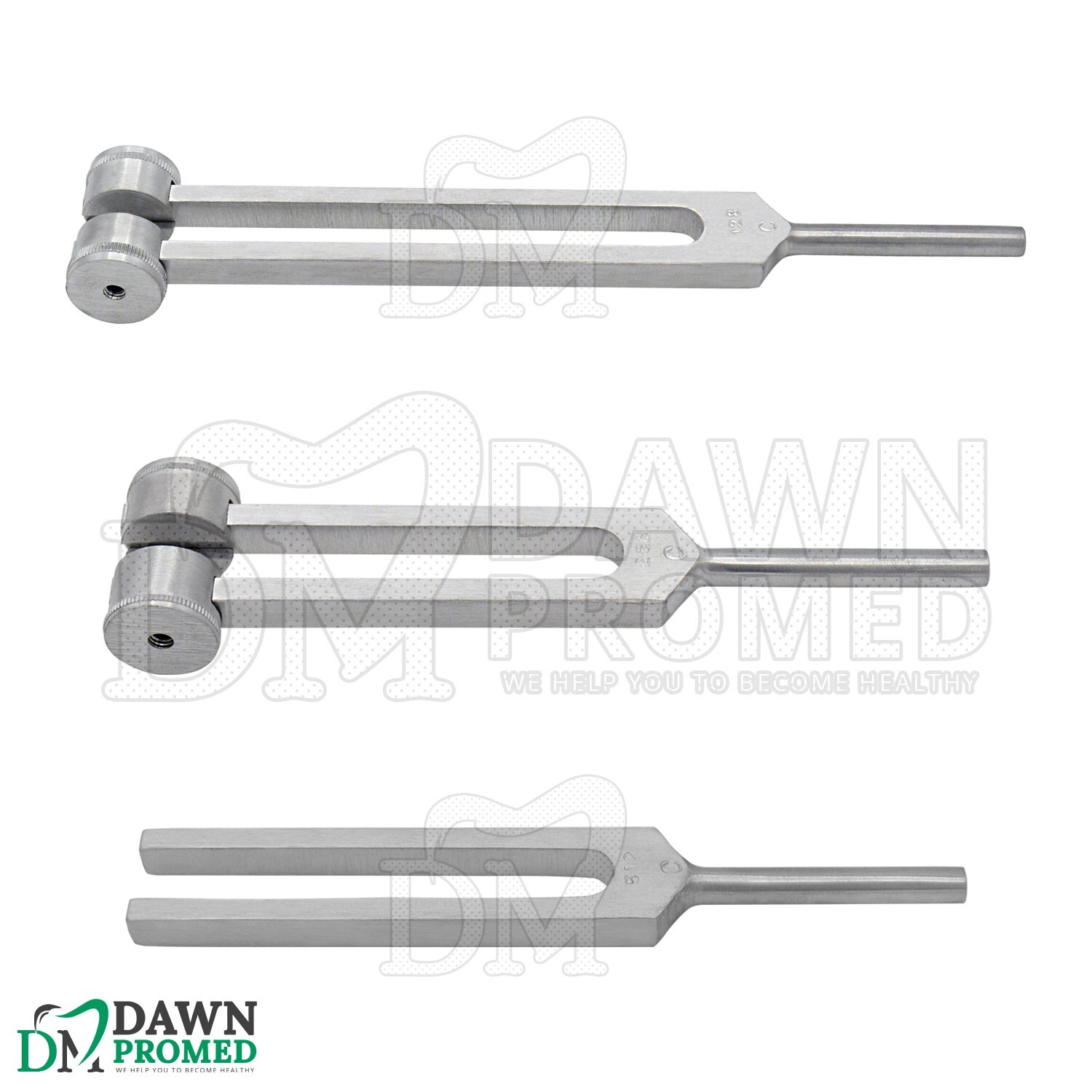 3 Pcs C128 C256 C512 Tuning Fork Set ENT Surgical Medical Instruments