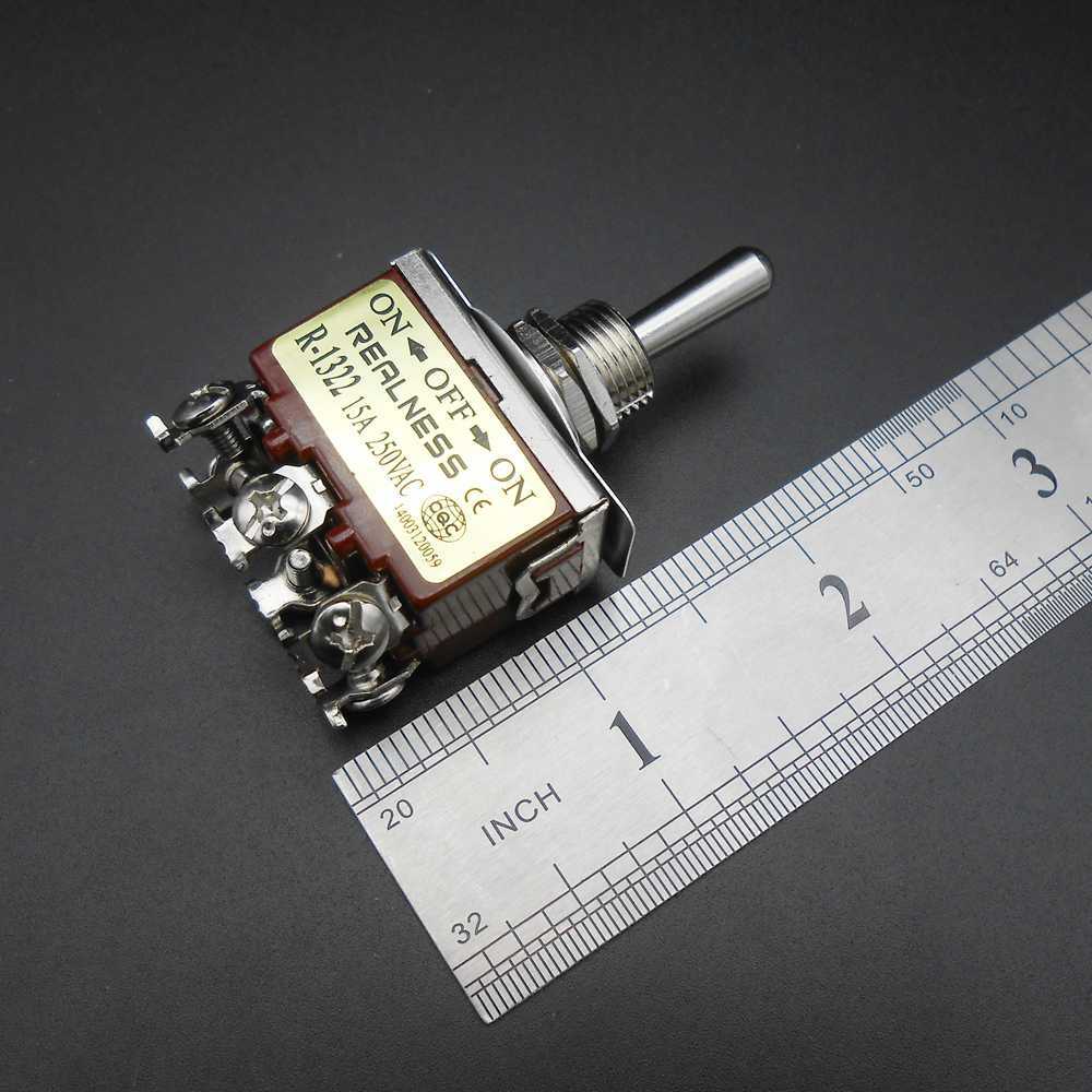 R-1322 Motor Manually Reversing Toggle Knob Switch MAX 15A 220V Silver Contact !