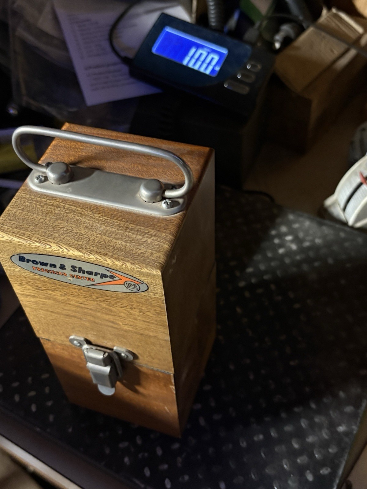 Brown & Sharpe 558 Direct Reading Cylinder Square w/ Orig Wood Case Excellent