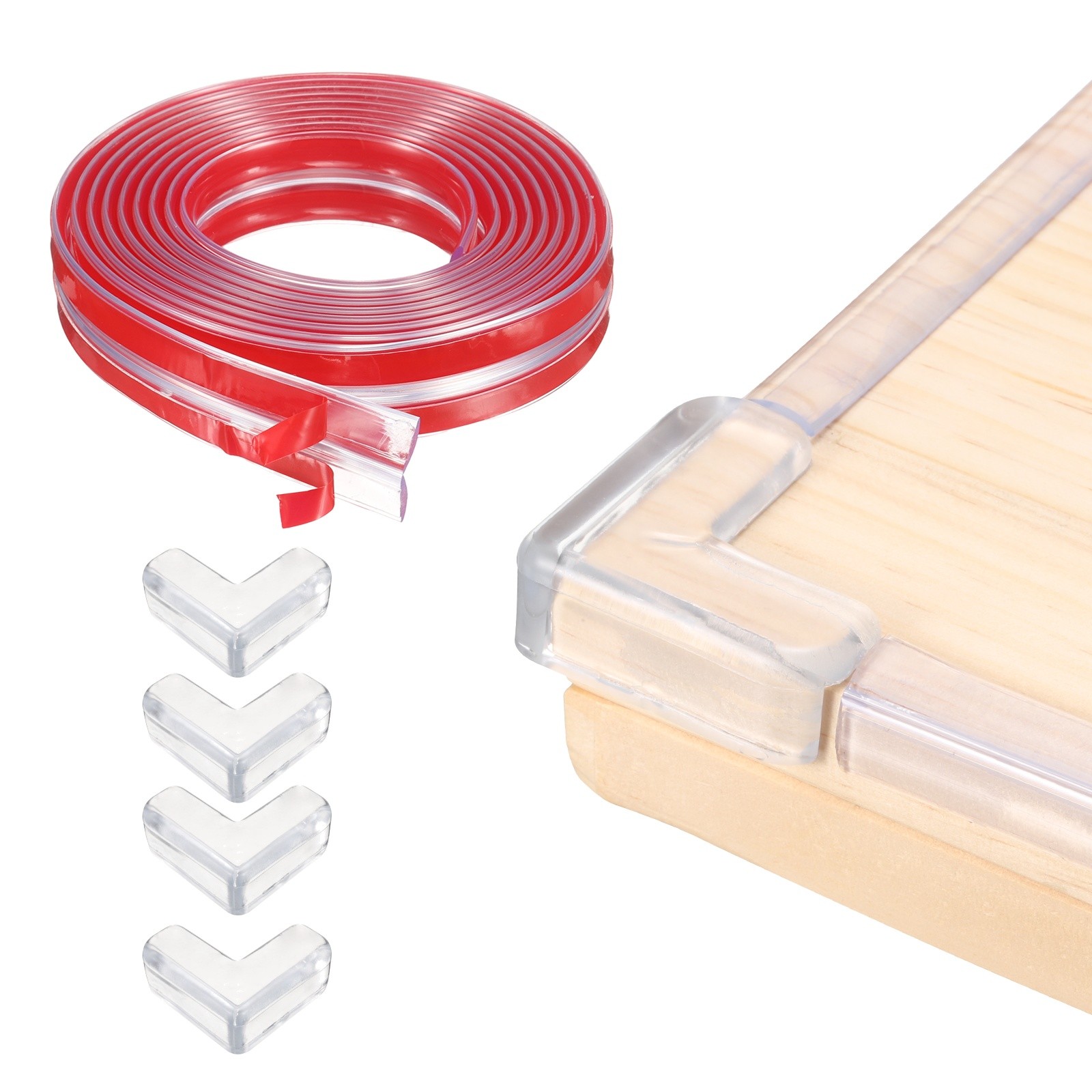 6.6ft (2M) x 0.4″ (10mm) Clear Furniture Corner Guard with 4 Corners Guards