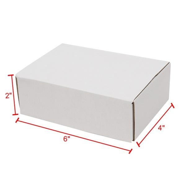 50 Pack 6x4x2 White Corrugated Shipping Mailer Packing Boxes 6″ x 4″ x 2″