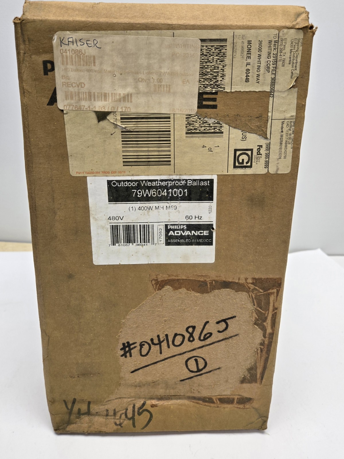 PHILLIPS ADVANCE OUTDOOR WATERPROOF BALLAST 79W6041001. 400W, MH M59.