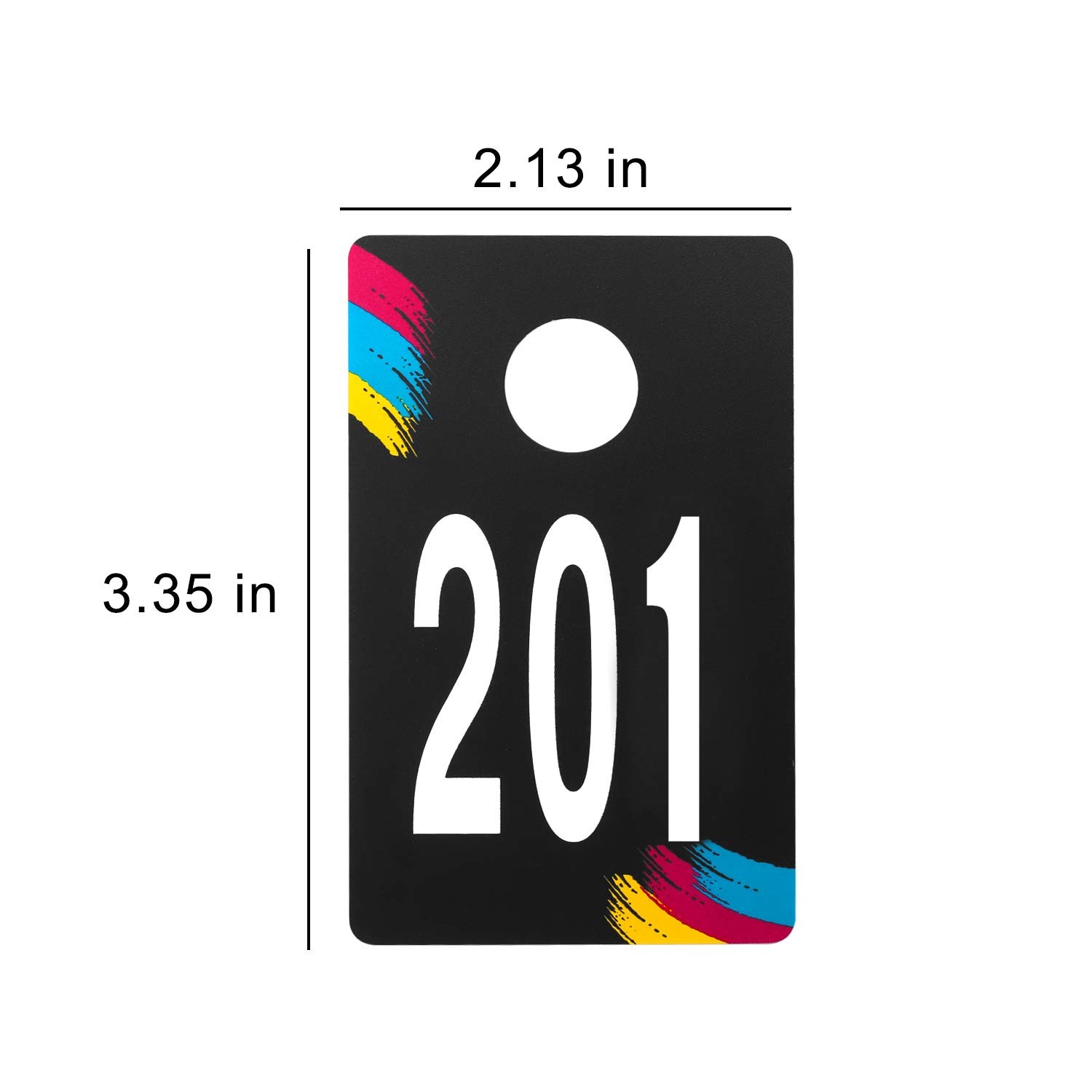 SUKIRA Plastic Number Tags, 100 Reusable Tags (201-300), 201-300, Clear