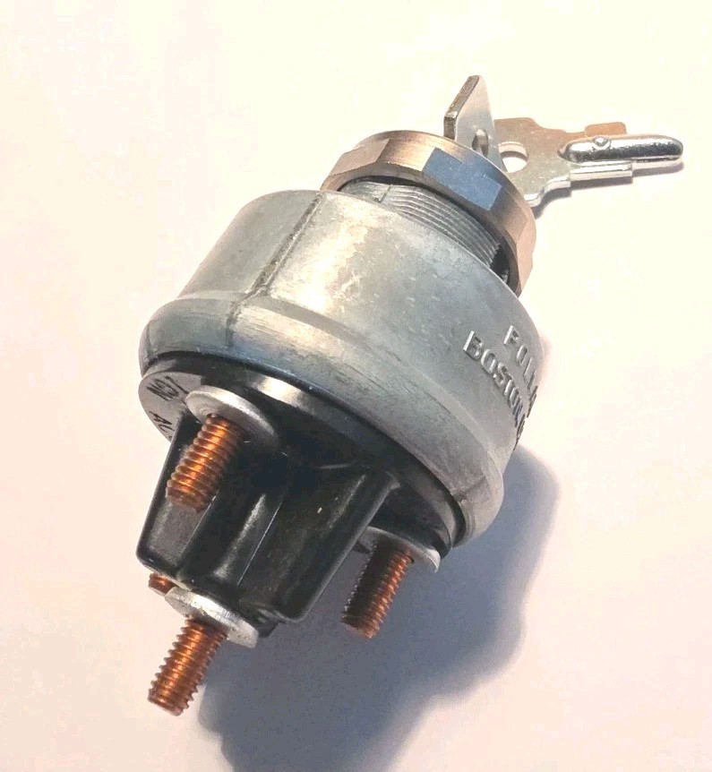 4-Position Ignition Switch 12V 4 Terminal, Mounting Nut & Keys Pollak 31-159P
