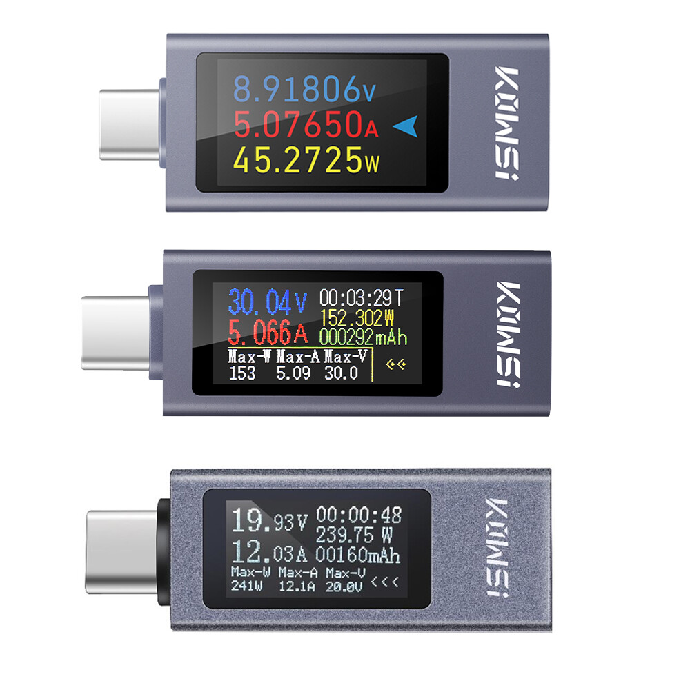 USB Type-C Power Tester Digital Voltage Current Capacity Meter DC4-30V 0-12A