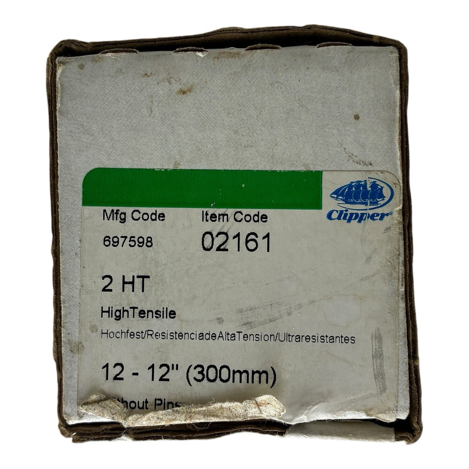Flexco Clipper 2HT 02161 High Tensile Belt Fasteners 12″ 300mm No Pins Box