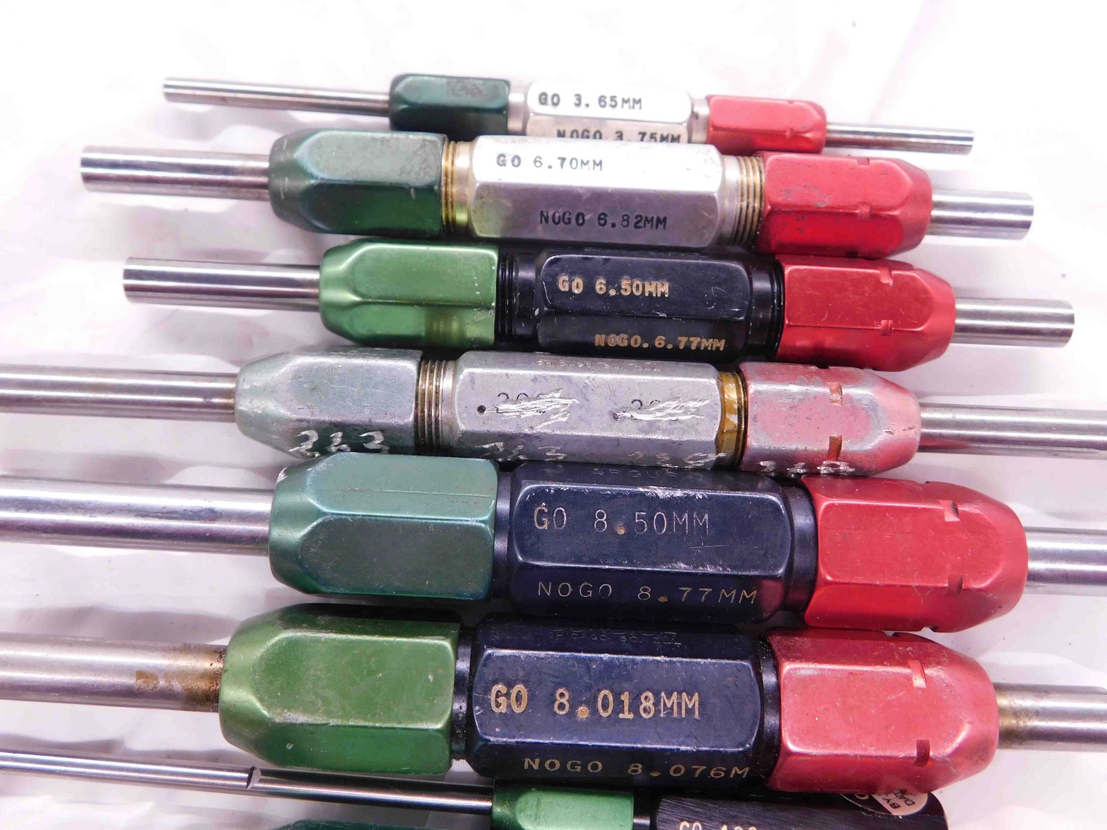 22 PC LOT OF ASSORTED PIN PLUG GAGES APROX SIZE RANGE 2.5000mm TO 8.5000mm