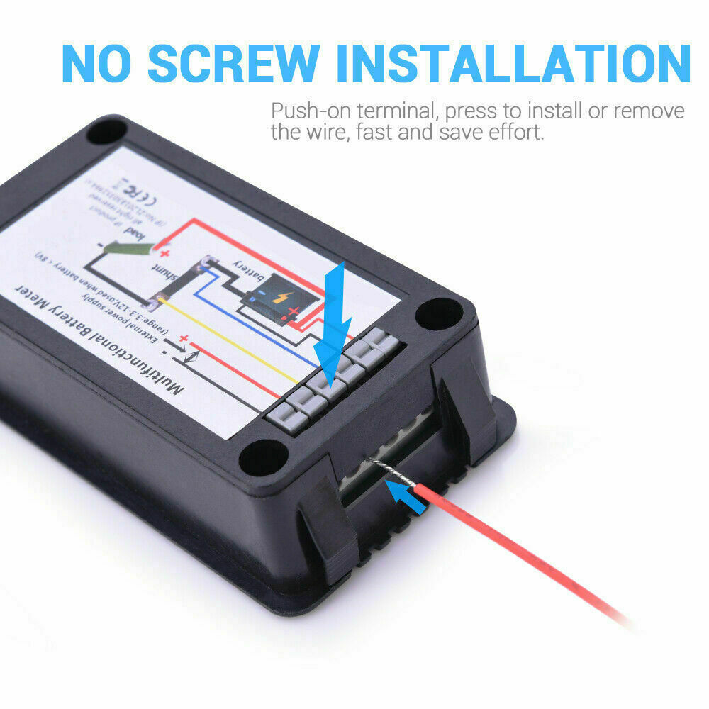 12v DC Battery Monitor 100A Shunt LCD Display Voltage Current Volt Meter Ammeter