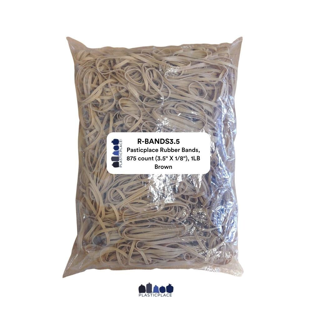 Plasticplace Rubber Bands, Size #33, Approx. 875 (3.5″ X 1/8″), 1 Lb, 16 Oz