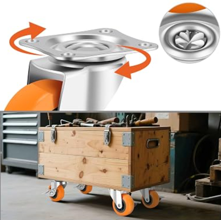 3 Inch Caster Wheels Threaded Stem Casters Set of 4 Heavy Duty Swivel Wheel