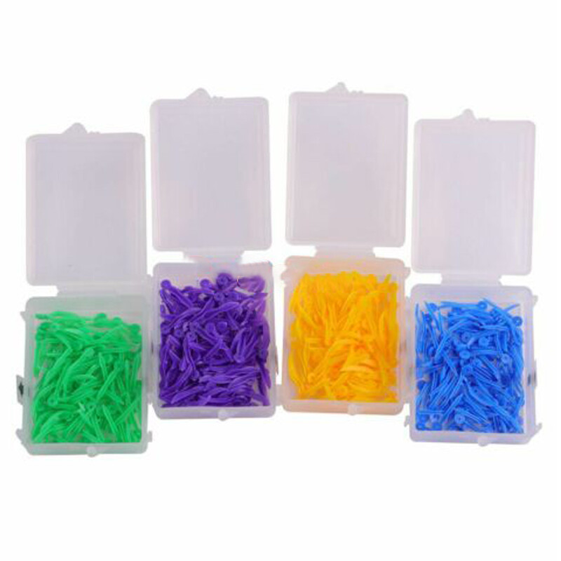 Pack of 100 Dental Plastic Wedges with Dental Holes 4 Colors XS/S/M/L