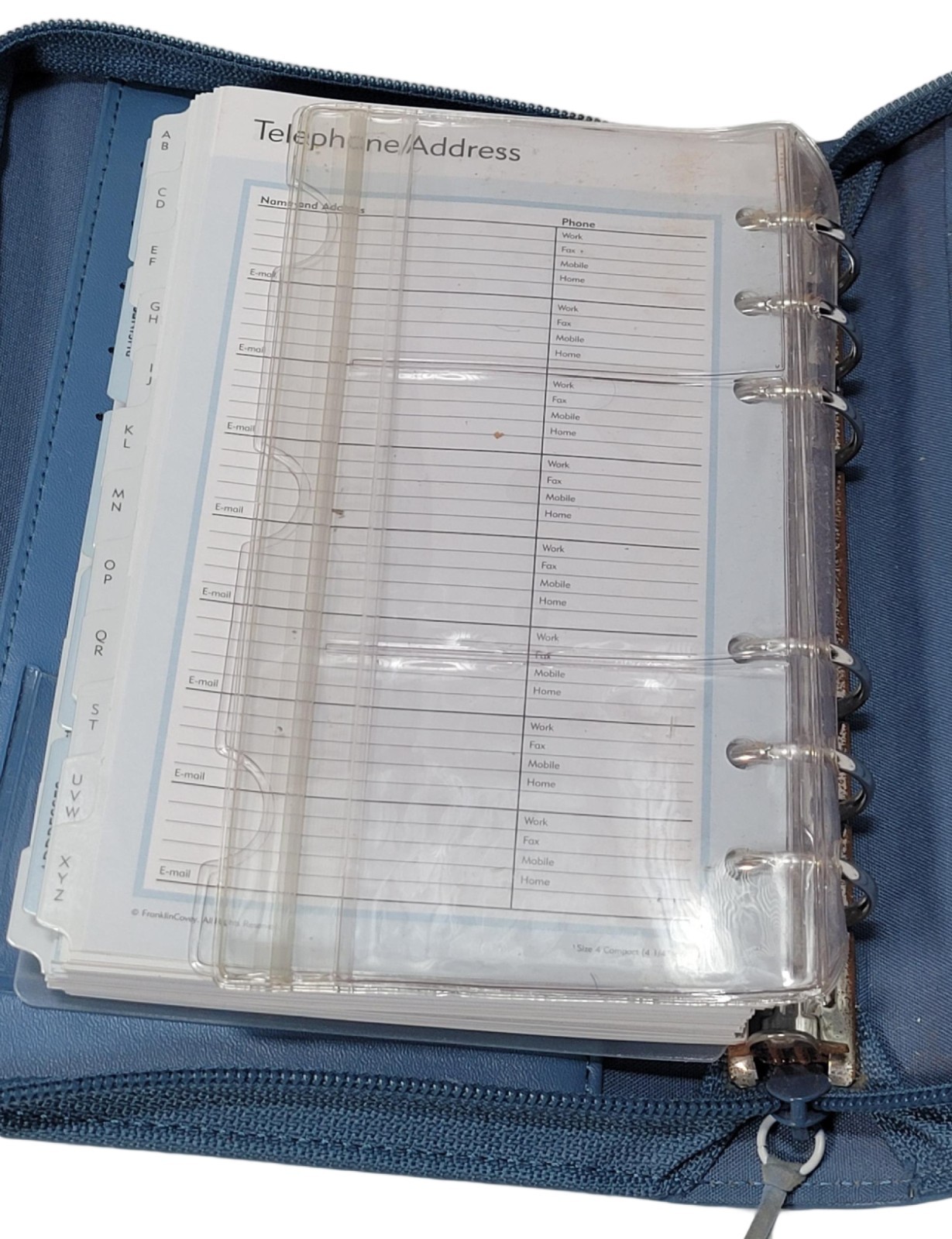 Franklin Covey 365 Monthly Weekly Organizer Planner Blue 6 Ring 8.5″x6.5″