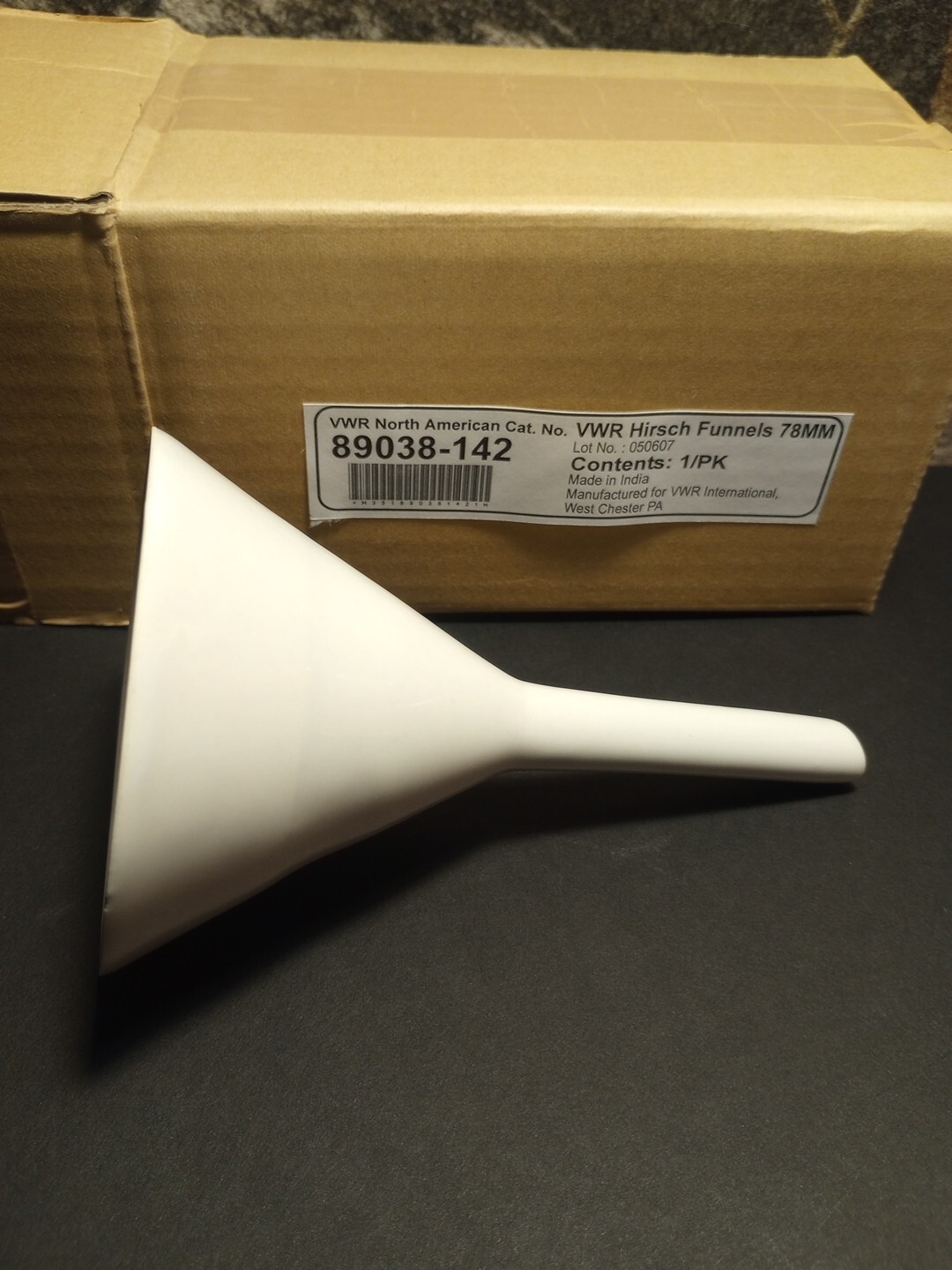 VWR Hirsch Funnel 78mm 89038-142 New in Box