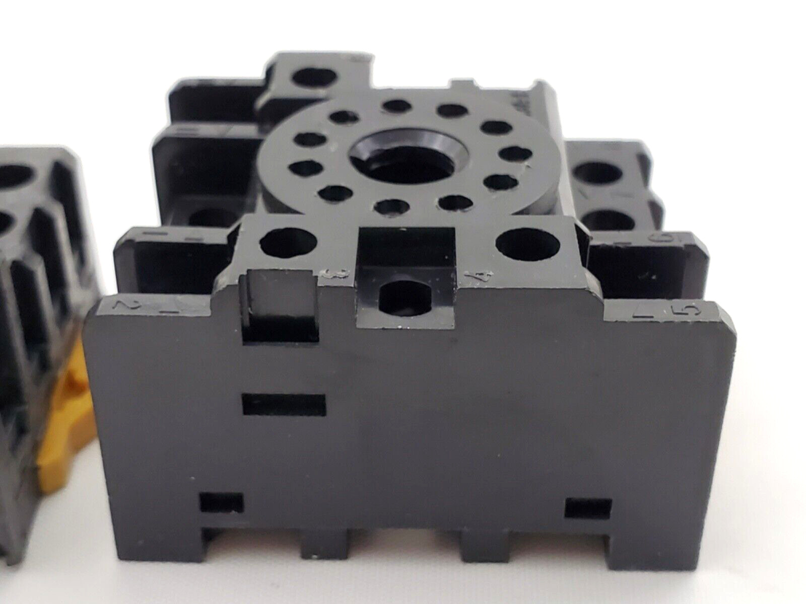 Lot of 2 Omron PF113A-E Track Mounted MK Relay Sockets 3PDT Din Rail Mount