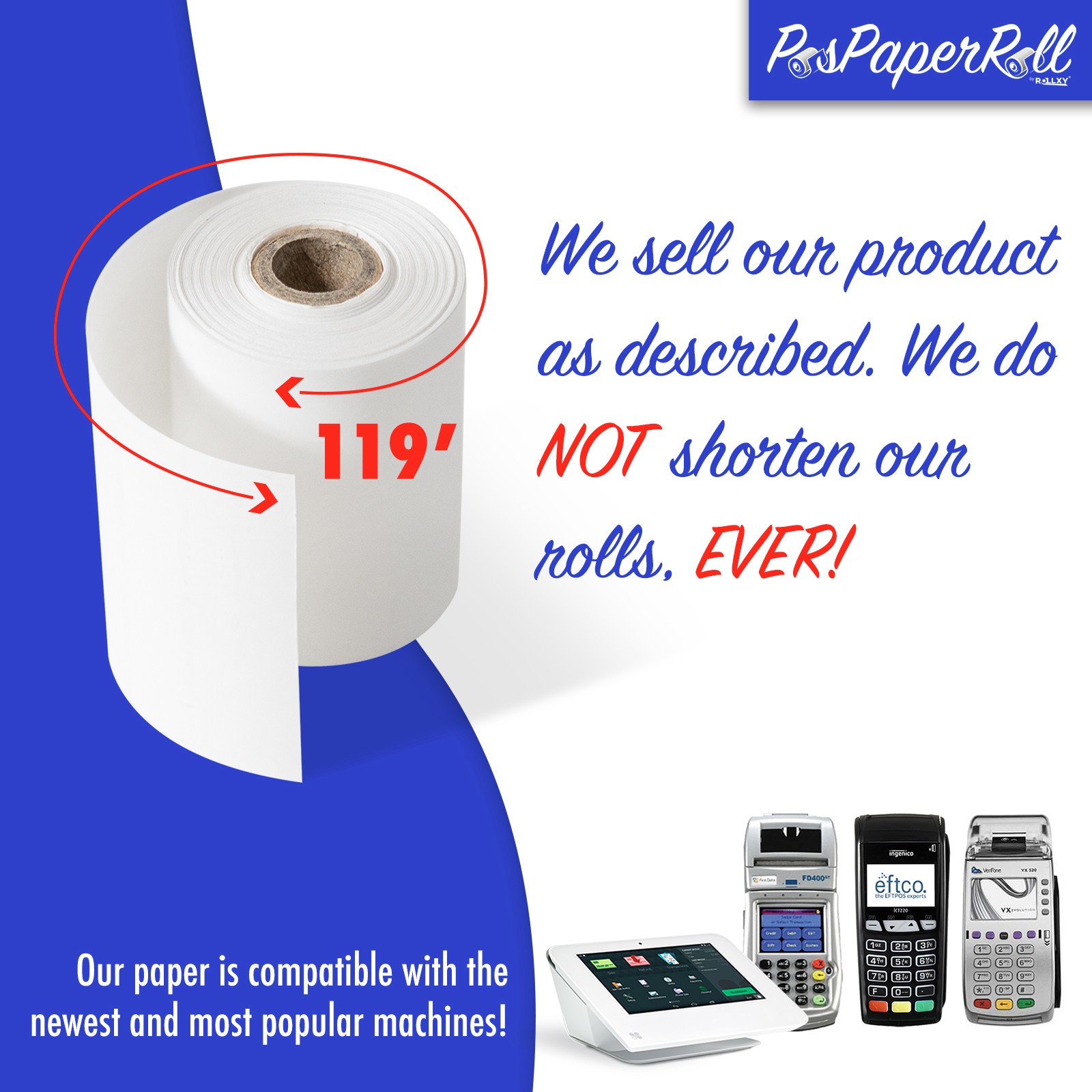 3-1/8″ x 119′ Thermal Paper for Star Micronics TSP100 TSP100ECO TSP100GT SCP700