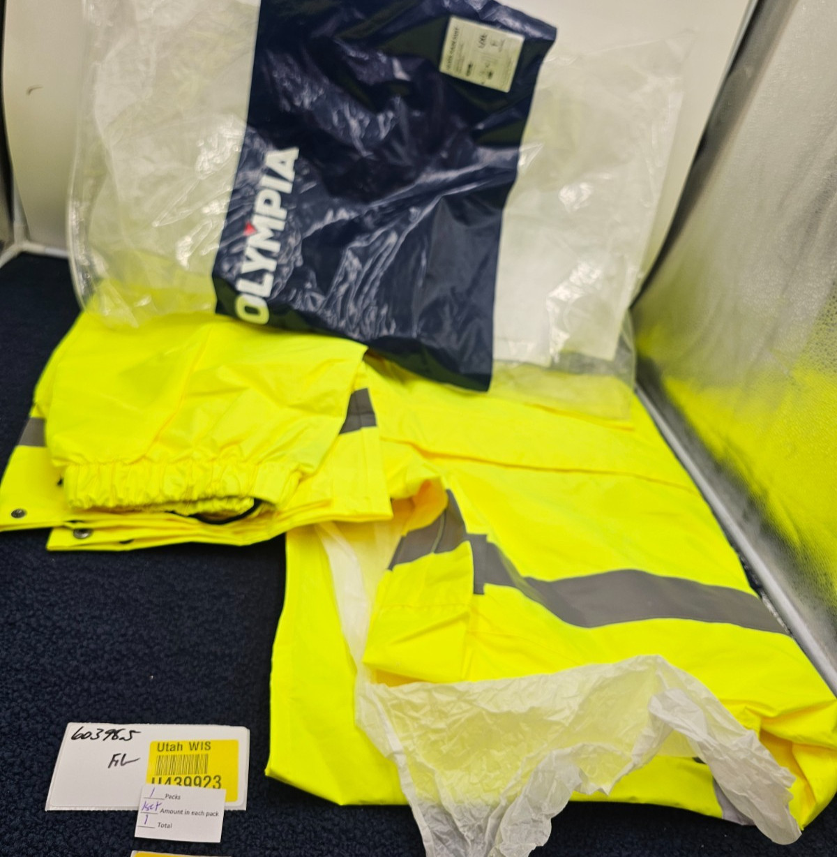 Olympia S6-103 LL/XL High-Visibility Rain Suit ANSI Class 3 Lime/Black